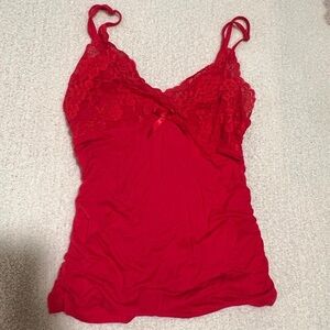 SHEIN Red Lace Tank Top